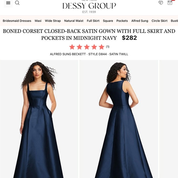 ALFRED SUNG Deep Blue Formal Maxi Dress - Picture 16 of 16